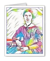 Fanciful Multi-Color Emily Dickinson Note Cards with Envelopes Set of 8