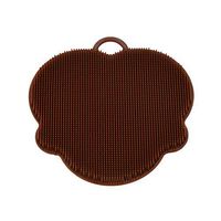 Digood Kitchen 1Pcs Antibacterial Silicone Non Stick Dishwashing Brush Sponge Scrubber Towel For Kitchen Wash Pot Pan Dish Bowl Fruit and Vegetable Cleaning Tool (Coffee)