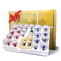WAOBE Cupping Transparent 24 Cans Chinese Cupping Massage Therapy Set Different Size - Facelift Pain Relief Reduce Cellulite Lymph Drain Anti-Aging Cellulite Wrinkle Reducer Increase