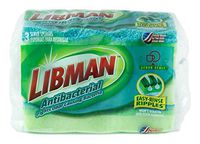 Libman 3 Count Anti-Bacterial Sponge Pack, 4-1/2 by 3"