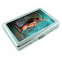 Aztec Warrior Silver Cigarette Case S11 Smoking Metal Wallet Id Holder 4" X 2.75"