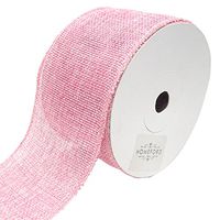 Homeford Loose Weave Faux Jute Ribbon, 2-1/2-Inch, 10-Yards (Pink)
