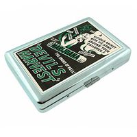 Vintage Poster Devil's Harvest S302 Silver Cigarette Case Metal Wallet Id Holder 4" X 2.75" RFID Protection