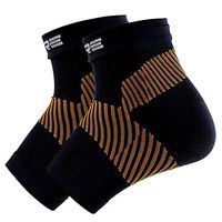 Pure Athlete Copper Plantar Fasciitis Compression Sleeves (Pair) - Relieve Plantar Fasciitis Pain, Arch Support - Lightweight Brace, Foot Sleeve with Special Copper Yarn (Black, S/M)