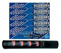 Herb Airtight Tube Pocket Protector with Juicy Jay's Blueberry 1.25 Flavored Hemp Rolling Papers 5 Count DC Crafts Nation- Flag Leaf