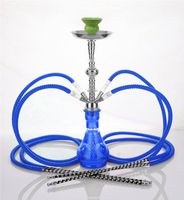 4 hose 21" Walla Blue Hookah Shisha Nargila water glass vase pipes smoke sale