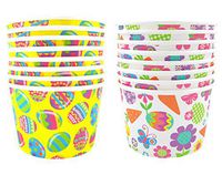 Easter Paper Cup Party Supplies with Flowers And Eggs Design, Disposable Paper Treat Cups, 2 1/4 Inch,16 Count
