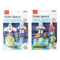 Junlinto,4pcs/Set Creative Flying Saucer Alien Spaceship Shaped Rubber Pencil Eraser Kids