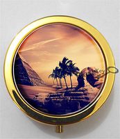 BlackKey Egypt Egyptian Architecture 3-Compartment Decorative Pocket Gift Box Case Organizer for Pill, Color 2 -2324