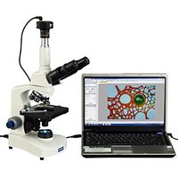 OMAX 40X-2000X LED Trinocular Compound Microscope with Reversed Nosepiece and 30 Degree Siedentopf Viewing Head and 2.0MP USB Camera