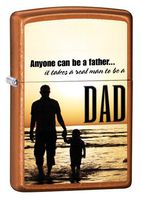 Zippo Pocket Lighter Translucnet Toffee Dad Anyone Can Be Father (Toffee, 3 1/2-Inch x 2 1/4-Inch)