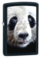 Zippo Matte Black Panda Lighter (5 1/2 x 3 1/2-Inch)
