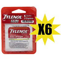 Uni's Tylenol Extra Strength 6 Count Multi-Symptom Relief (2 Caplets per Pack)