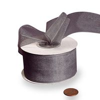 3/8" X 25 Yards Silver Shimmer Sheer Organza Ribbon