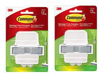 Command 08095001268 Broom & Mop Grippers, Holds up to 4 lbs (17007-HW2ES), 2, Grey/White Pack of 2