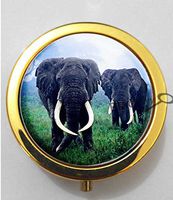 BlackKey Elephant Animal 3-Compartment Decorative Pocket Gift Box Case Organizer for Pill, Color 2 -428