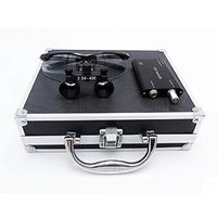 US Stock 2.5X420mm Optical Glass Oral Portable Dental Surgical Binocular Loupes + 3W LED Headlight Black with Aluminum Alloy Box by East