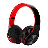 VIASA_ Bluetooth Headphones,Stereo Subwoofer Computer Sports Outdoor Wireless Supra-Aural Stereo Earmuff Headset (RED)