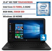 2018 HP 15.6" Touchscreen Laptop PC, Intel Core i5-7200U, 8GB DDR4, 256GB SSD, Intel HD Graphics 620, 802.11ac, Bluetooth, DVD RW, USB 3.1, HDMI, Webcam, Windows 10 Home, Black