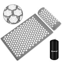 Acupressure Mat and Pillow Set, Kowth® Wellness Therapy Acupuncture Mats and Pillow for Back/Neck Pain Relief and Muscle Relaxation, Sciatic Pain, Insomnia, Comes in a Carry Bag(Gray)