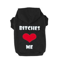 EXPAWLORER "Bitches Love ME Dog Hoodies Fleece Sweater Shirt Black XL