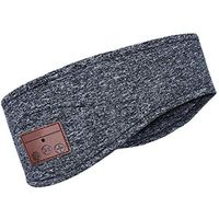 Wireless  Music Headband Sweatband Headwear Strap with Built in Wireless Speaker and Headset for Gym Exercise Running Sleeping (Gray)