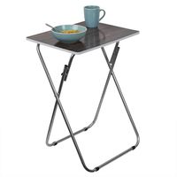 Home Basics Multi-Purpose Sturdy Durable Decorative, Bedside, Laptop, Snack, Cocktails Table Tray Desk, Brown