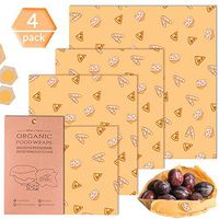 Beeswax Food Wrap 4Pack Reusable Food Wrap for Sandwich&Fruit&Food Sandwich Wrap to Keep Food Fresh Beeswax Wraps with 1Large 2Medium 1Small