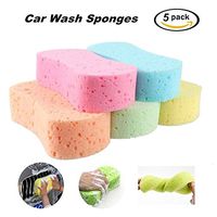 Dade 5pcs Car Wash Sponges Mix Colors Cleaning Scrubber Handy Multi Functional Washing Sponges for Kitchen with Vacuum Compressed Packing