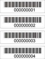 | BAR CODE LABELS | 500 labels per roll | Serialized | You pick your numbers | 4" wide x 1" tall
