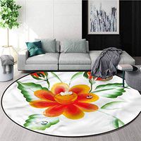 RUGSMAT Garden Super Soft Circle Rugs for Girls,Daffodils in Watercolors Floor Mat Home Decor Diameter-51