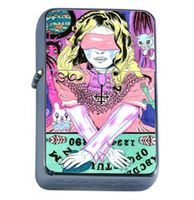 Ouija Board Blindfold Girl Cat Windproof Refillable Flip Top Oil Lighter with Tin Gift Box D-044