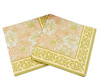40 Count Paper Napkins, Designed Ethnic Flowers Prints Cocktail Napkins, Serviettes Napkins for Weeding, Dinner and Party, Paper Luncheon Napkins 2-Ply, 13x13 Inch (Ethnic Collection, Flower 18)