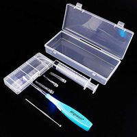 Airgoesin™ Upgraded Tonsil Stone Remover Tool or Earwax Removal, Blue, 4 Tips, Tonsillolith Pick Case + 1 Irrigator Fresh Breath Oral Rinse