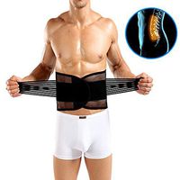 Lumbar Lower Back Brace and Support Stabilizing Belt，Dual Adjustable Straps and Breathable Mesh Panels，Back Pain & Stress Relief (L)