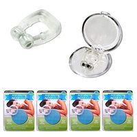 4Pc Stop Snoring Nose Clip Ring Helps Stop Sleep Aid Guard Case Tray Quiet Night