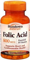 Sundown Folic Acid 800 mcg Tablets 100 Tablets (Pack of 9)