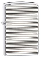 Zippo Armor Horizontal Lines Lighter, High Polish Chrome