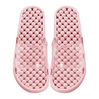 Unisex Transparent Jelly Massage Non-Slip Bathroom Slippers Health Massage Beads Couple Home slipperss(Purple)