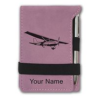 Mini Notepad, High Wing Airplane, Personalized Engraving Included (Pink)