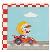 Cocktail Napkins - 150-Pack Luncheon Napkins, Disposable Paper Napkins Racecar Party Supplies, 2-Ply, Car Racing Design, Unfolded 13 x 13 Inches, Folded 6.5 x 6.5 Inches