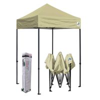 Eurmax 5x5 Ez Pop up Canopy Outdoor Heavy Duty Instant Tent Pop-up Canopies Sun Shelter with Deluxe Wheeled Carry Bag（Beige）