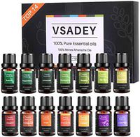 VSADEY Essential Oils Set 100% Pure, 14 X 10ml Aromatherapy Essential Oil Gift Kit for Family, Diffuser, Humidifier, Bath, Skin Care - Lavender, Eucalyptus, Peppermint, Tea Tree, Sweet Orange, Ginger