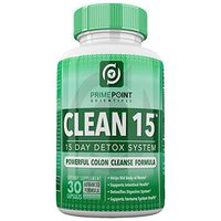 Prime Point Scientific Clean 15 Advanced Formula Powerful Complete Detoxifying System with: Best Colon Cleanse for Weight Loss, Increased Energy and Bowel Regularity 30 Tablets