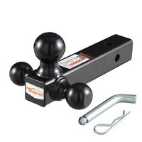 Towever 84172P Trailer Hitch Tri Ball Mount (for Class 3/4 2 inches Receiver, Black Powder Coated, Hollow Shank) with Pin and Clip