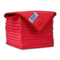 12" x 12" Buff Pro Multi-Surface Microfiber Cleaning Cloths | Red - 12 Pack | Premium Microfiber Towels for Cleaning Glass, Kitchens, Bathrooms, Automotive