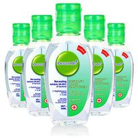 BYNNIX 50ml Antibacterial Hand Sanitizer Gel, Moisturizing Gel Hand Wash Soap, Green Cover Fruit-Scent (Pack of 5)