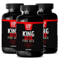 Testosterone Enhancing Supplements - King Size for Sex - Arginine and maca - 3 Bottles 180 Capsules