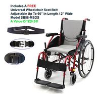 Karman Healthcare S-Ergo115Q18RS S-Ergo 115 18 in. seat Ultra Lightweight Ergonomic Wheelchair with Swing Away Footrest and Quick Release Wheels in Red
