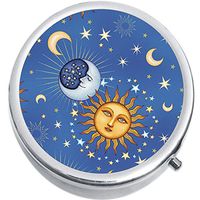 Celestial Moon and Stars Medicine Vitamin Pill Box